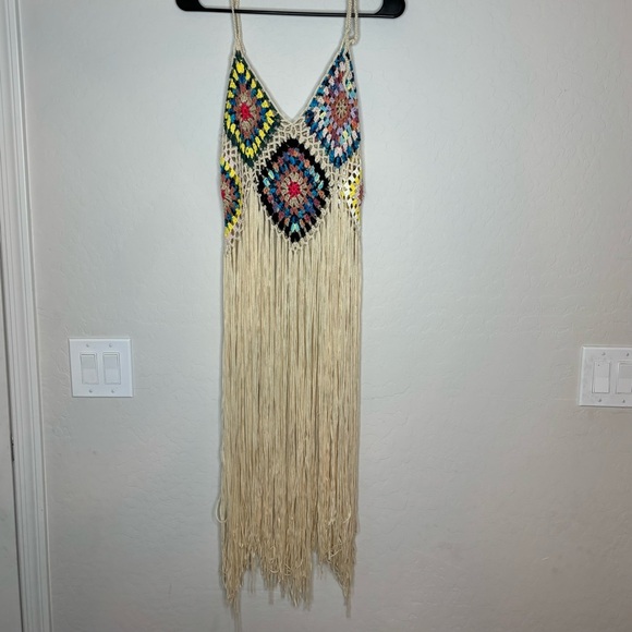 Shein Embroidery Bohemian Knitted Top size Medium Multicolor - Picture 2 of 7